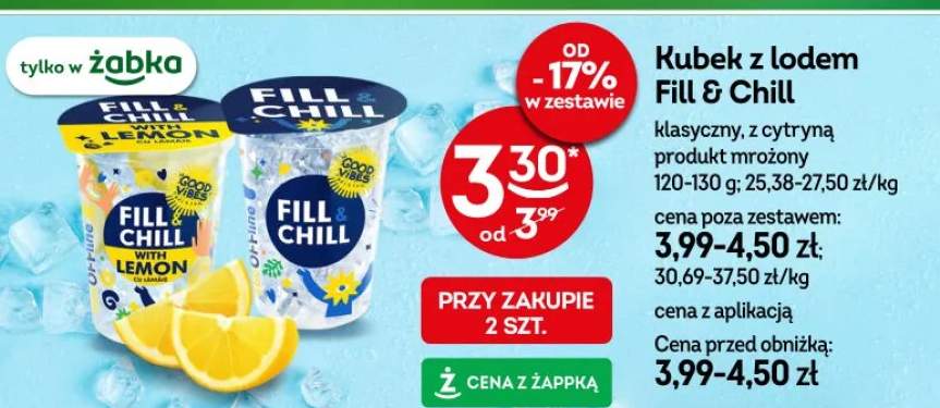 Kubek z lodem Fill & Chill klasyczny, z cytryną