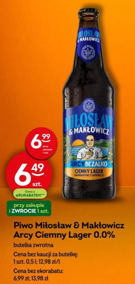 Piwo Miłosław & Makłowicz Arcy Ciemny Lager 0.0% butelka zwrotna