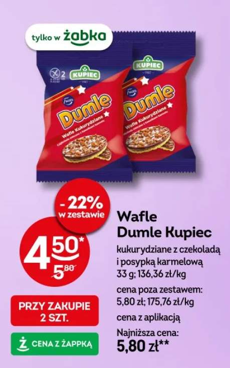 Wafle kukurydziane z czekoladą i posypką karmelową
