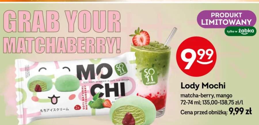 Lody matcha-berry, mango