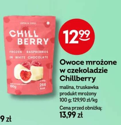 Owoce mrożone w czekoladzie malina, truskawka produkt mrożony