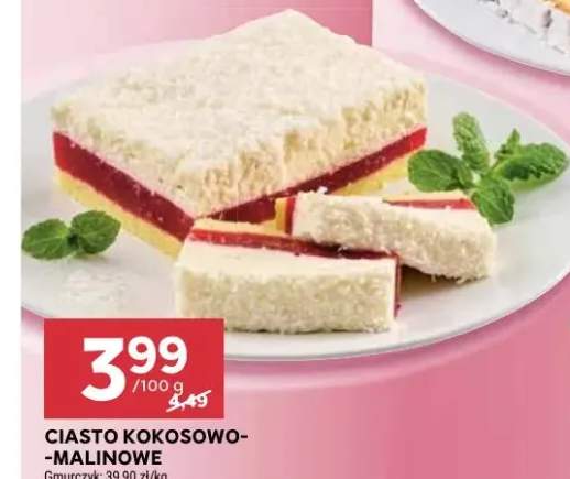 Ciasto kokosowo-malinowe