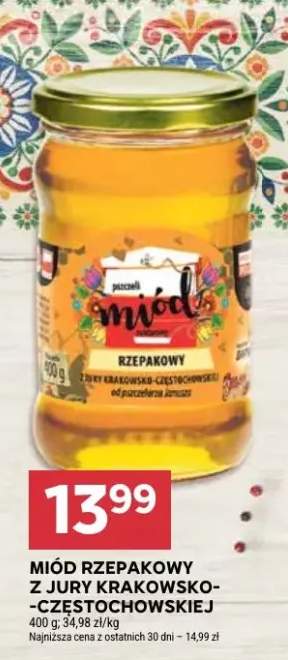 Miód rzepakowy z jury krakowsko-częstochowskiej