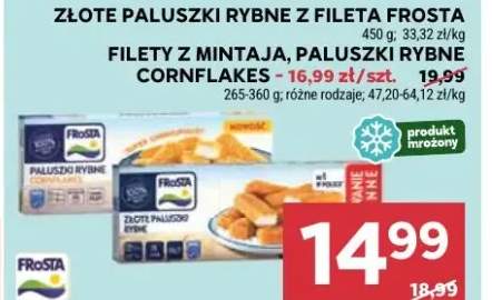 Filety z mintaja, paluszki rybne cornflakes