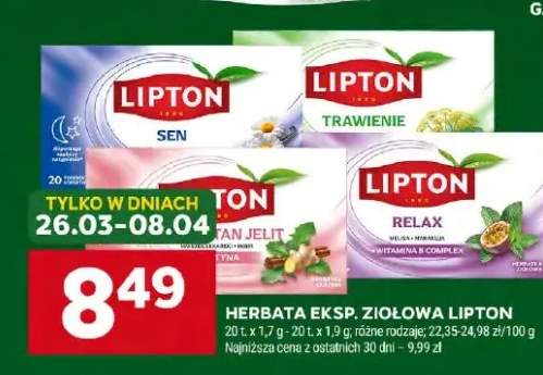 Herbata ekspresowa ziołowa różne rodzaje