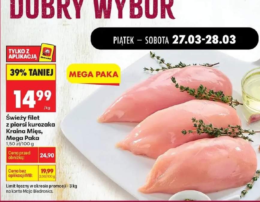 Świeży filet z piersi kurczaka Mega Paka