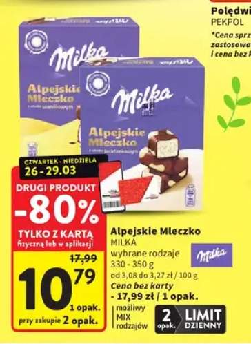 Alpejskie Mleczko wybrane rodzaje MIX