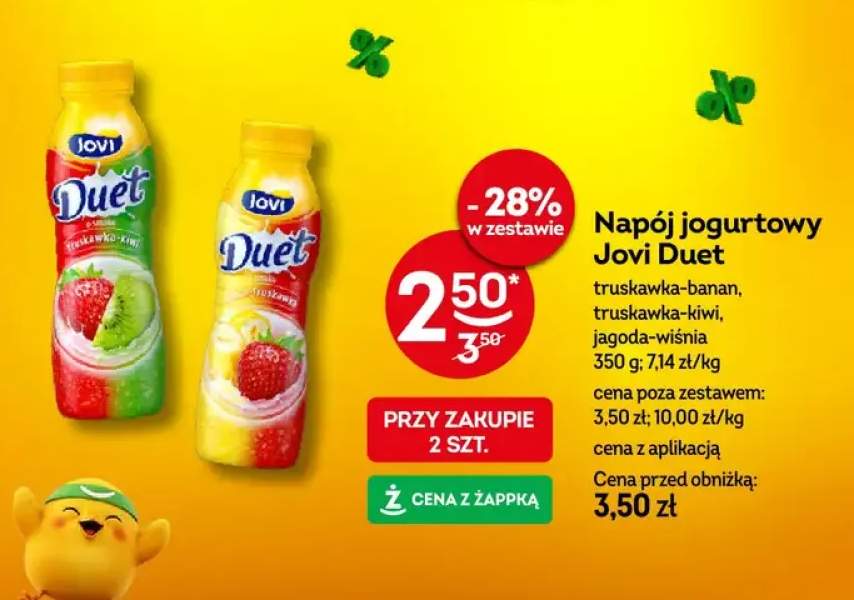 Napój jogurtowy Duet truskawka-banan