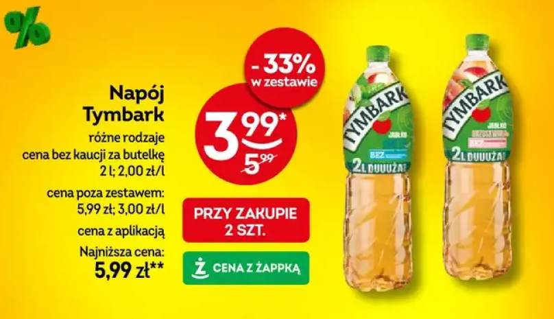 Napój Tymbark różne rodzaje