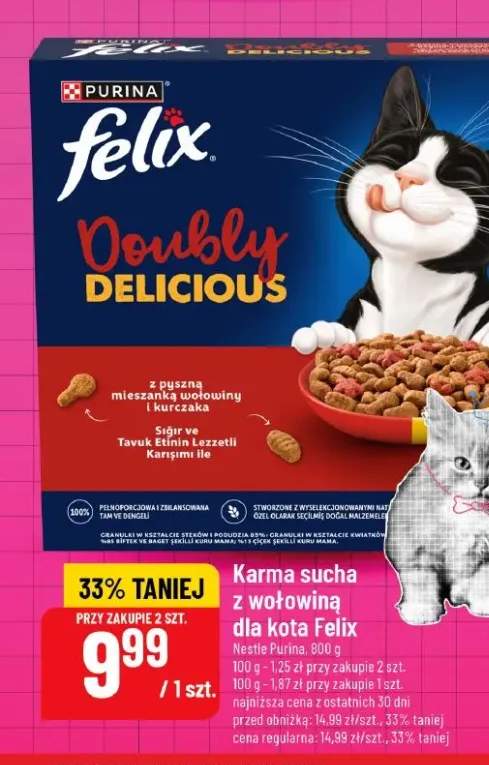 Karma sucha z wołowiną dla kota