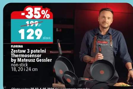 Zestaw 3 patelni Thermosensor by Mateusz Gessler non-stick 18, 20 i 24 cm
