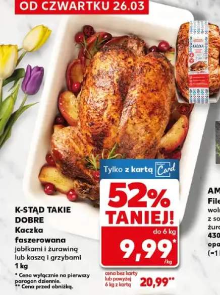 Kaczka faszerowana jabłkami i żurawiną lub kaszą i grzybami