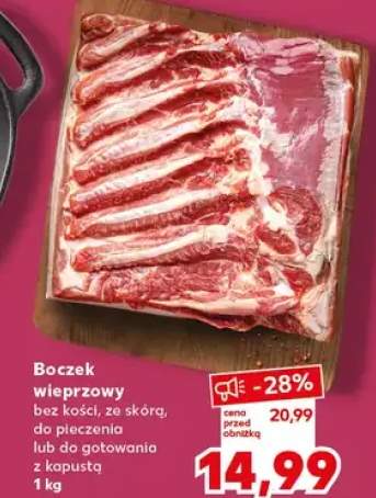 Boczek wieprzowy bez kości, ze skórą, do pieczenia lub do gotowania z kapustą