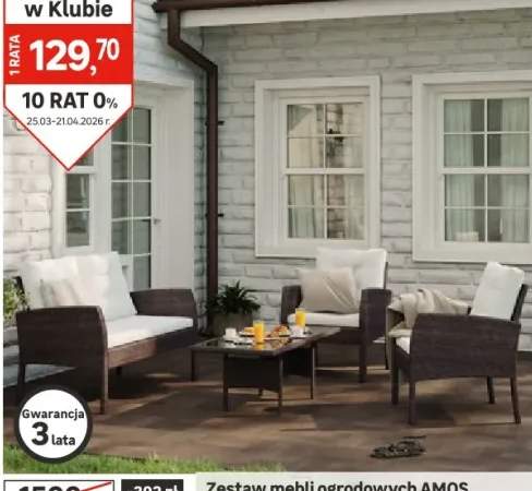 Zestaw mebli ogrodowych Amos sofa + stół + 2 fotele