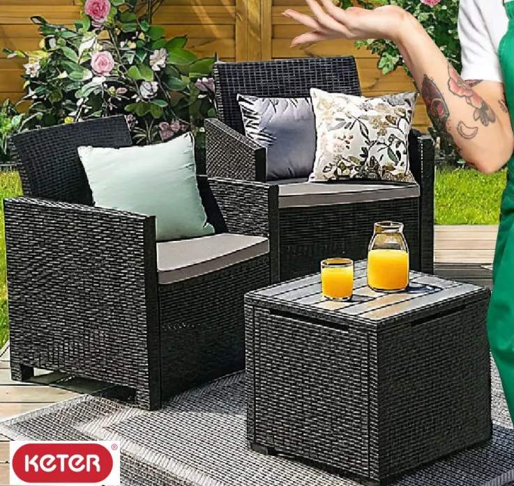 Meble ogrodowe Marie zestaw antracytowe