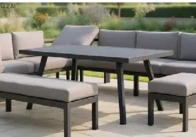 Meble ogrodowe zestaw Naxos II szare