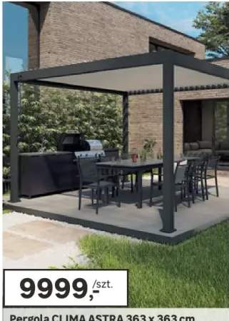 Pergola bioklimatyczna Clima Astra 363 x 363 cm antracyt