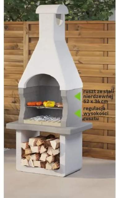 Grill ogrodowy betonowy Stockholm 2 ruszty 95x58x183 cm