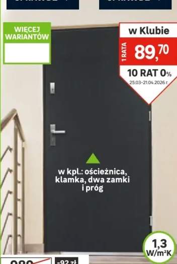 Drzwi zewnętrzne stalowe wejściowe Andromeda 68 antracytowe 90 prawe Isoxa