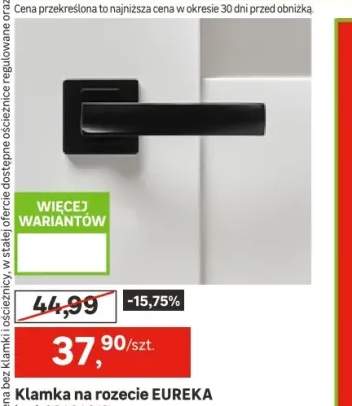 Klamka do drzwi wewnętrznych na rozecie Eureka Czarna