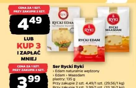 Ser Edam naturalnie wędzony, Edam Maasdam plastry