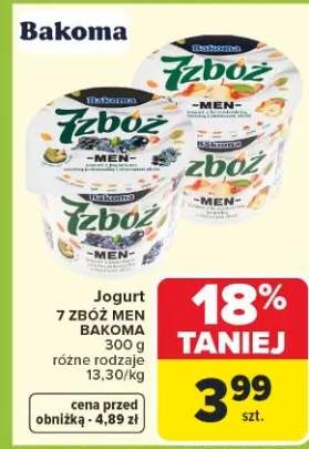 Jogurt 7 Zbóż Men różne rodzaje