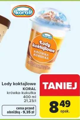 Lody koktajlowe krówka-kukułka