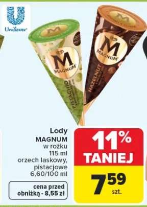 Lody w różku orzech laskowy