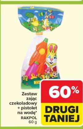 Zestaw zając czekoladowy + pistolet na wodę