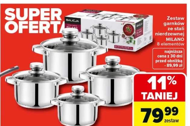 Zestaw garnków ze stali nierdzewnej Milano