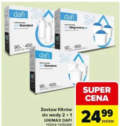 Zestaw filtrów do wody 2+1 UNIMAX DAFI różne rodzaje