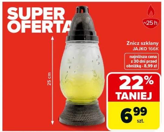 Znicz szklany JAJKO 166K