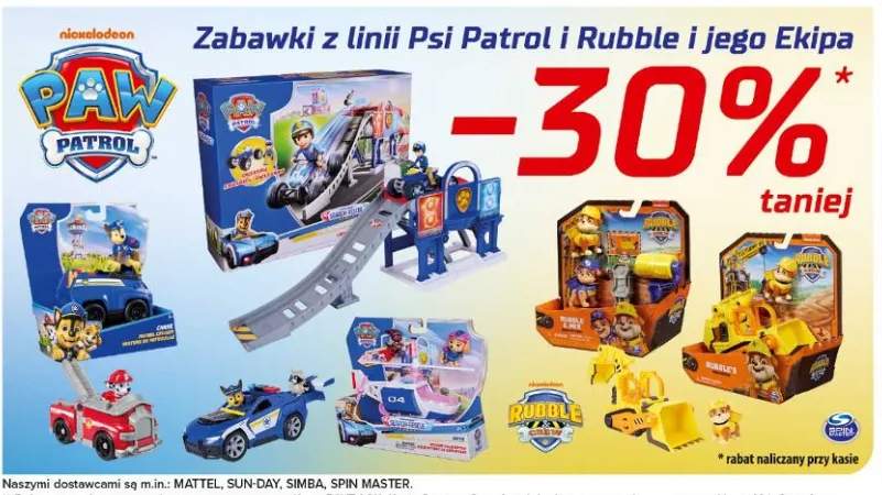 Zabawki z linii Psi Patrol i Rubble i jego Ekipa