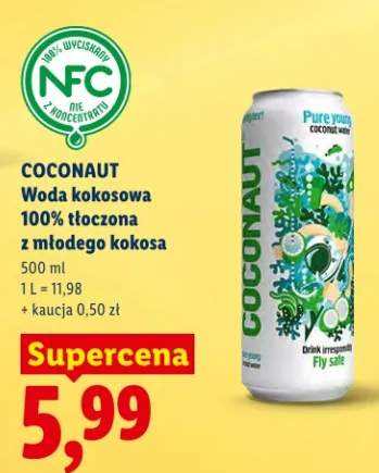 Woda kokosowa 100% tłoczona z młodego kokosa