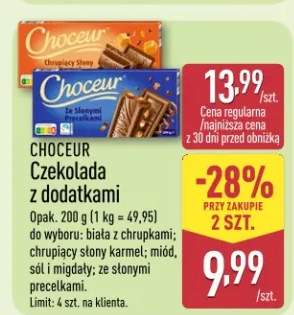 Czekolada z dodatkami do wyboru: biała z chrupkami, chrupiący słony karmel, sól i migdały; ze słonymi precelkami