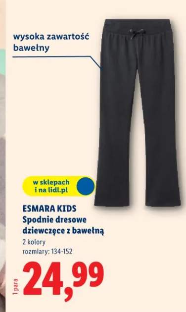 Spodnie dresowe dziewczęce z bawełną