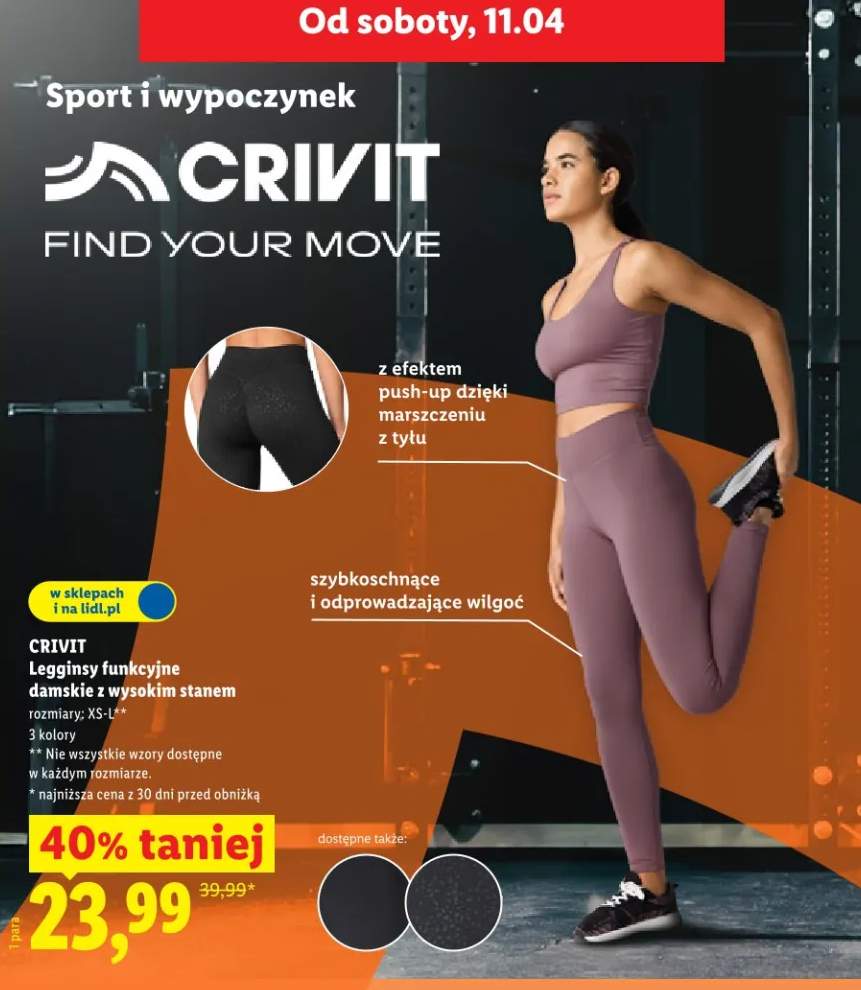 Legginsy funkcyjne damskie z wysokim stanem