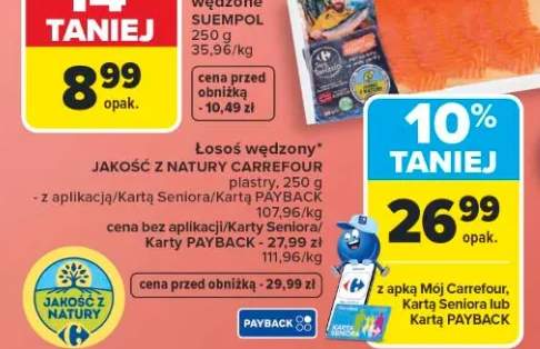 Łosoś wędzony jakość z natury plastry