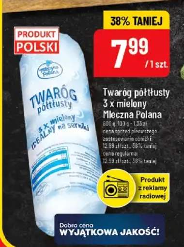 Twaróg półtłusty 3 x mielony Mleczna Polana