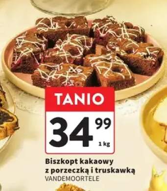 Biszkopt kakaowy z porzeczką i truskawką