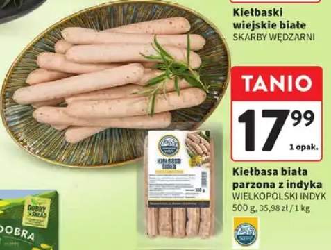 Kiełbasa biała parzona z indyka wielkopolski indyk