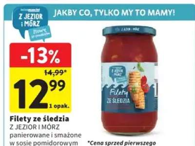 Filety ze śledzia Z Jezior i Mórz panierowane i smażone w sosie pomidorowym