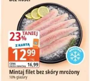 Mintaj filet bez skóry mrożony 10% glazury