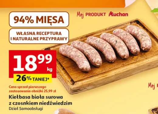 Kiełbasa biała surowa z czosnkiem niedźwiedzim