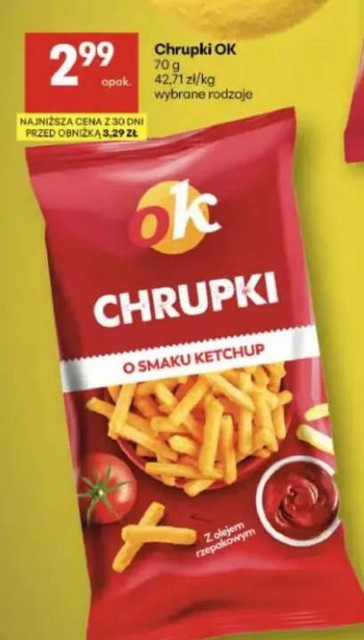 Chrupki o smaku ketchup