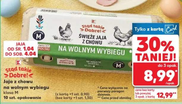 Jaja z chowu na wolnym wybiegu klasa M