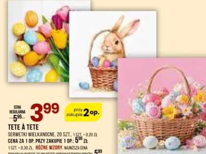 Jajka Tęte à Tete serwetki wielkanocne