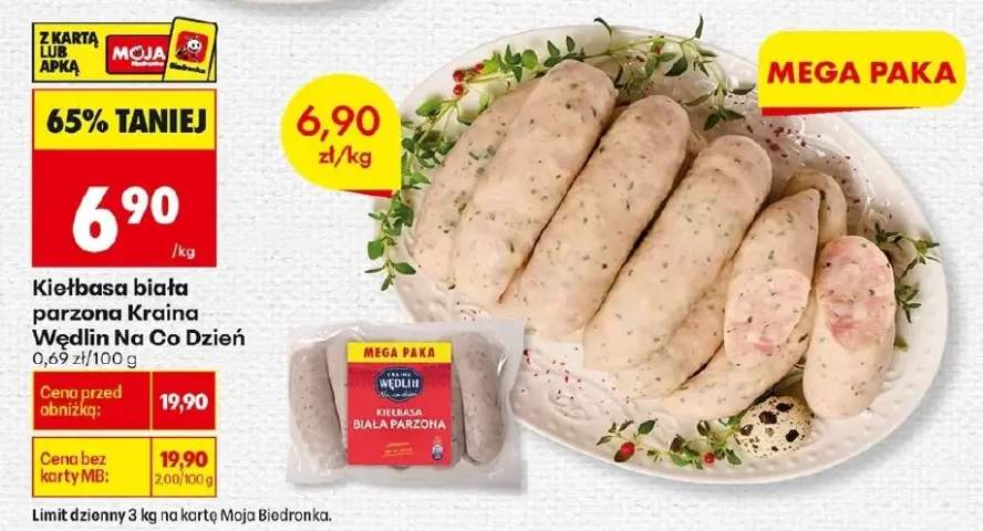 Kiełbasa biała parzona Kraina Wędlin Na Co Dzień