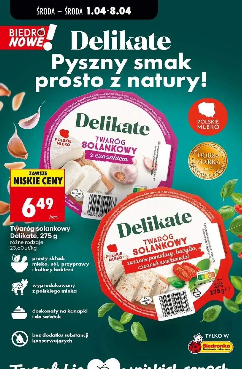 Twaróg solankowy z czosnkiem