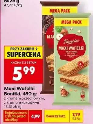 Wafelki maxi z kremem orzechowym